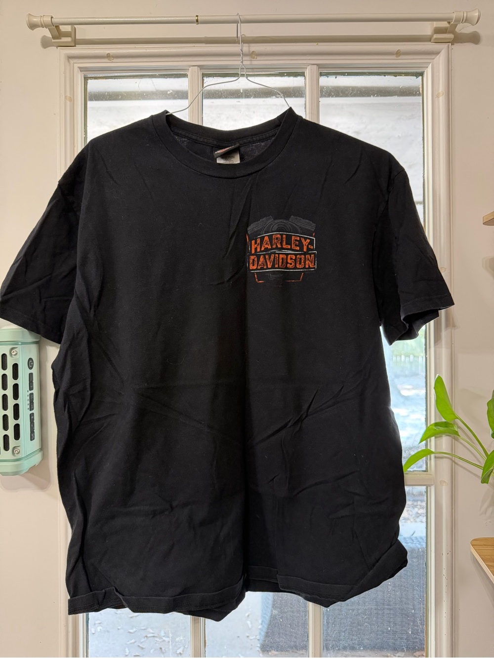 Harley-Davidson Black Short Sleeve Tee with Orange Logo